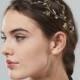 Dainty Gold crystal leaf Headband,Wedding Hair Vine,Bridal Headband, Wedding Hair Accessories,Wedding Headband, Vine Headpiece,TYD2