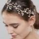October opal headband and earrings set,October wedding jewelry, Bridal Headband, Wedding Hair Accessories, Wedding Headband,TD2