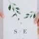 Minimal Leaf Wedding Invitation, double sided printable wedding invitation, foliage, classic invitation, modern wedding, chic wedding