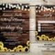 Rustic Sunflower Wedding Invitation, Vintage Wedding Invite, RSVP, Sunflower Wedding, String Light Wedding, Country Barn, DIY, Printable