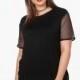 Vogue Split Front Scoop Neck Seen Through One Color Short Sleeves T-shirt - Bonny YZOZO Boutique Store