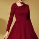 Vintage elegant fall/winter new irregular collar slim high-waist a skirt dress 8069 - Bonny YZOZO Boutique Store