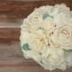 Sola flower bouquet, bridal bouquet, ivory wedding flowers, ecoflower bouquet, ecoflowers, sola wood flowers, wooden flower bouquet