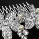 Crystal Bridal Hair Comb, Orchid Crystal Wedding Comb, Floral Crystal Head Piece, Wedding Hair Jewelry, Crystal Silver Comb, Crystal Combs