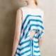 Summer 2017 new stylish contrast color striped mosaic tie on the back cut slim sleeveless t shirt - Bonny YZOZO Boutique Store