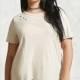 Vogue Simple Ripped Hollow Out Plus Size Scoop Neck One Color Summer T-shirt - Bonny YZOZO Boutique Store