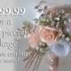 Wedding Bouquet, Bridal Bouquet, Bridesmaid Bouquet, Silk Flower Bouquet, Wedding Flower, rose gold, rosegold, blush, peach, Lily of Angeles