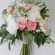 boho bouquet, bridal bouquet, wedding bouquet, wedding flowers, artificial bouquet, silk bouquet, pink, white, eucalyptus, beach wedding