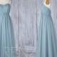 Bridesmaid Dress Dusty Blue Tulle Maxi Dress,Sweetheart Ruched Prom Dress,Beaded Criss Cross Spaghetti Straps Ball Gown Wedding Dress(LS353)
