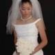 Bridal veil - 2 Layer Wedding veil 22" length past shoulder with plain edging.