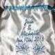 Personalized Beach theme Seashells Satin Wedding Bridal Money Card Drawstring Bag Bridal Purse Embroidered
