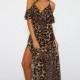 Sexy Split Frilled Off-the-Shoulder Leopard Summer Dress Strappy Top - Bonny YZOZO Boutique Store