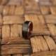 Tungsten Wooden Ring - Mens Wedding Band - Black Mens Ring - Man Ring - Wood Ring - Black Tungsten Wedding Band - Beveled Edge - Brushed