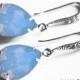 Blue Opal Crystal Earrings Swarovski Air Blue Opal Pastel Blue Sky Sterling Silver Dangle Earrings Bridesmaids Earrings Wedding Blue