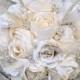Bridal bouquet, Feather Brooch Bouquet, Gatsy Wedding, Wedding flowers, silk bouquet, bridesmaids bouquet