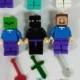 Minecraft Cake Toppers and cake decorations- 6 pack with extra accessories