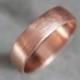 Rose Gold Men's Wedding Band, Thick Brushed 7mm Low Dome 10k Recycled Hand Carved Rose Gold Wedding Ring  - Made in Your Size
