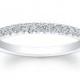 Ladies Platinum French pave diamond wedding band with 0.33 carats G-VS2 diamond quality