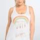 Oversized Printed Slimming Sleeveless White Summer Sleeveless Top T-shirt Top - Bonny YZOZO Boutique Store