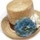 Kentucky derby top hat. Straw top hat. Flower top hat. Raffia hat. Spring hat. Summer hat. Wedding hat. Bridal hat. Flower fascinator.