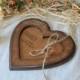 Personalized pillow alternative Wooden ring bearer Rustic ring box Wedding heart Wedding ring box Ring bearer pillow Rustic wedding