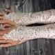 White wedding gloves bridal gloves lace gloves guantes french lace silver frame gloves fingerless gloves