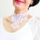 White Lace Bridal Choker Necklace White Choker Bridal Choker Wedding Statement Bib Necklace High Neck Collar Unique Gift For Her Bridal Gift