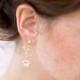 Rose Gold Cubic Zirconia Bridal Earrings CZ Branch And Cushion Cut Bridal Earrings, Bridal Earrings, Rose gold Earring, French jewelry