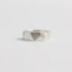 Faceted Wedding Band in White Gold with Asymmetrical Facets 6mm