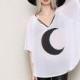 2017 summer new style fashion simple moon short sleeve print bat sleeve t-shirt woman - Bonny YZOZO Boutique Store
