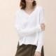 Vogue Sexy Sweet Split Hollow Out V-neck One Color Fall Tie 9/10 Sleeves Sweater - Bonny YZOZO Boutique Store