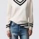Solid Color Slimming 9/10 Sleeves Stripped Knitted Sweater Essential Sweater - Bonny YZOZO Boutique Store