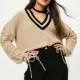 School Style Must-have Oversized Vogue V-neck Fall Tie Sweater - Bonny YZOZO Boutique Store