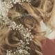 bridal rose gold hair vine