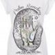 palm reading Atlantic 掌相 art vintage hand painted floral white Round neck women T-Shirt - Bonny YZOZO Boutique Store