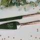 Personalized Galaxy Rose Gold Wedding Cake Knife and Server Set (2 PC) Engraved Cake Server and Knife Set, Personalized Wedding Couples Gift