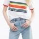 2017 summer dress new fashion color stripes printed loose short-sleeve t-shirt woman - Bonny YZOZO Boutique Store