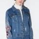 Must-have Vogue Vintage Solid Color Embroidery Cowboy Fall 9/10 Sleeves Coat - Bonny YZOZO Boutique Store