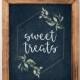 Sweet Treats Sign - Rustic Dessert Table Decor - Navy and Greenery Wedding Decor - Printable Dessert Table Sign - Sweets Table Sign