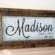 Personalized Name sign . Family Last Name Sign . Custom Sign . Custom Family Sign . Established Sign . Family Established sign .  Name Sign