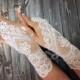 Ivory lace gloves wedding, bridal white gloves fingerless lace gloves, bridal accessories, french lace
