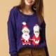2017 winter women new fashion Jacquard Cartoon Christmas couple left shoulder knit sweater - Bonny YZOZO Boutique Store