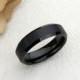 Personalized Name Ring Custom Engraving Promise Ring For Men Women Tungsten Wedding Band 6mm Beveled Edges - ZDPTR168