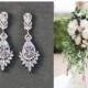 ON SALE Bridal earrings, Crystal teardrop earrings Vintage gold bridal earrings rhinestones, pageant earrings