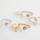 Initial Birthstone Ring - Custom Name Gemstone - Dainty Birthstone Ring - Graduation Gift - Bridesmaids Gift - Mother Gift