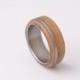 mens wedding band wood ring titanium ring band cherry ring engagement ring