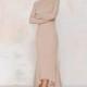 2017, new knitted High waist Backless slim fit long sleeve scalloped edge Maxi dress in spring - Bonny YZOZO Boutique Store
