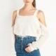Sexy Sweet Attractive Off-the-Shoulder Fall 9/10 Sleeves Knitted Sweater Strappy Top Sweater - Bonny YZOZO Boutique Store