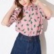 School Style Oversized Sweet Printed Solid Color Spring Pink T-shirt - Bonny YZOZO Boutique Store