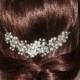 Pearl Crystal Bridal Hair Vine, White Pearl Crystal Hair Piece, Bridal Floral Hair Jewelry, Bridal Pearl Headpiece, Pearl Crystal Wreath
